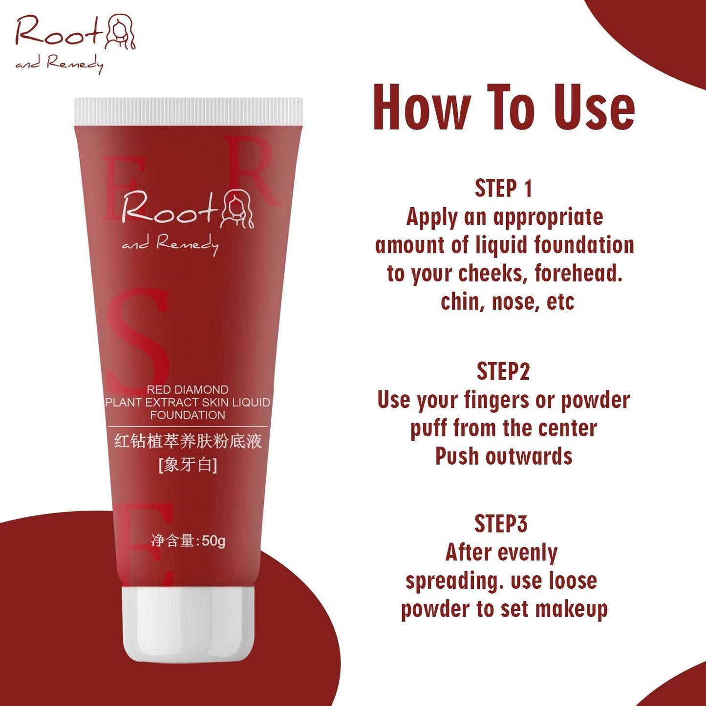 Red Diamond Plant Extract Skin Liquid Foundation 50g Pack of 1